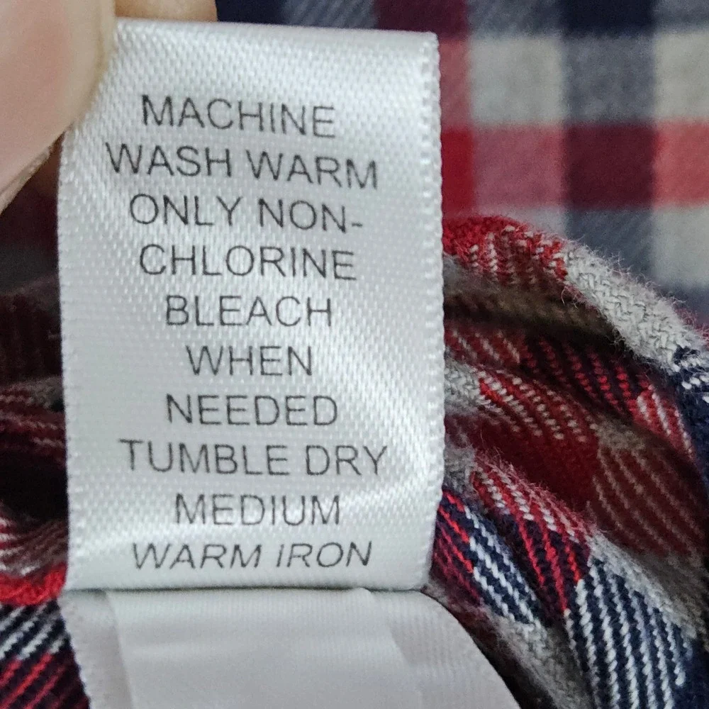 Banana Republic Men's Size L Long Sleeve Button Up Shirt Red Blue Gray‎ Checks